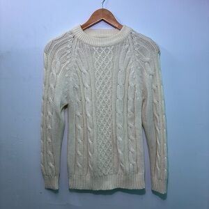 Elegant Cream Cable Knit Sweater